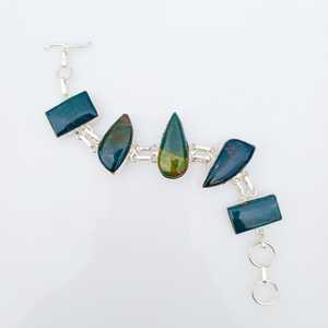 Bloodstone Bracelet 925 Sterling Silver Plated Adjustable Gemstone Jewelry Healing Stone Women Men Gift - Product Image 5