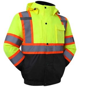 เสื้อแจ็คเก็ตสะท้อนแสงเพื่อความปลอดภัย ZOHSUB POWER INDUSTRY ไซส์ L ระดับ CLASS 1 ไฟ LED กันน้ำ โพลีเอสเตอร์ สำหรับฤดูหนาว สีเหลือง-ดำ มองเห็นได้ชัดเจน - Product Image 1