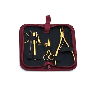 Premium Quality Stainless Steel Hair Extension and <b>Beading</b> Tool Kit with Carry Case Hair Extension Scissors Pliers <b>Needles</b> Hook - Product Image 4