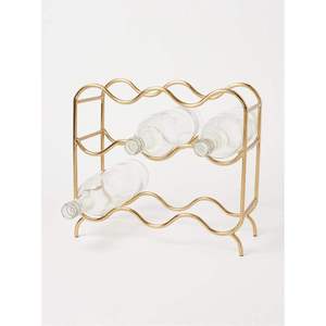 Modern Gold Metal Wine <b>Rack</b> 6 Bottles Countertop Geometric Wine Holder Stackable Tabletop Wine Display Stand for Home Decor <b>Bar</b> - Product Image 2
