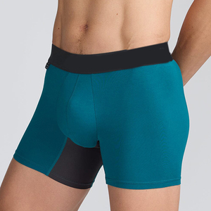 Hot Selling Mens Breathable Seamless Mid Rise Knitted Cotton <b>Boxer</b> Briefs Soft Stretch Comfortable Underwear Solid Color <b>Custom</b> - Product Image 3