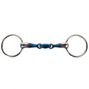 Bocado de acero inoxidable azul con anillo suelto para caballo, de la línea de productos Riaz Jamal Intel - Product Image 3