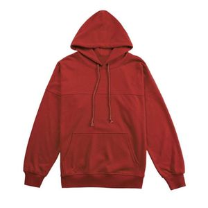 Men <b>Red</b> <b>Hoodie</b> Regular Fit Casual Long Sleeve With Pocket Knitted Cotton French Terry Autumn Wear - Product Image 1