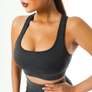 Best Selling High Support Eco-Friendly Quick Dry Plus Size Seamless Workout Strap <b>Racerback</b> Yoga <b>Bras</b> Slim Fitted Sports <b>Bra</b> - Product Image 5