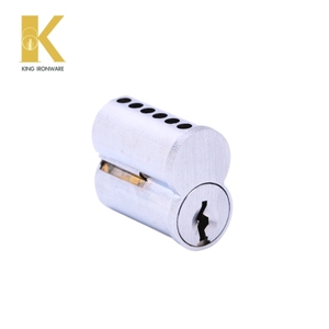 Cylindre de serrure de porte avec plusieurs options de cannelures, en laiton chromé satiné, 6 cannelures, cannelure en C SFIC, pour la sécurité des bâtiments commerciaux - Product Image 4