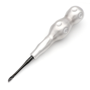 Elevador de raíz con punta retorcida recta derecha de 3 mm, negro, punta angulada lisa, instrumento de extracción dental, mango hueco, acero inoxidable quirúrgico - Product Image 1