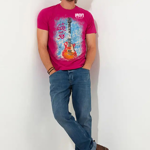 T-shirt graphique rose pour homme, manches courtes, imprimé numérique, décontracté, été, haute qualité, personnalisable - Product Image 3