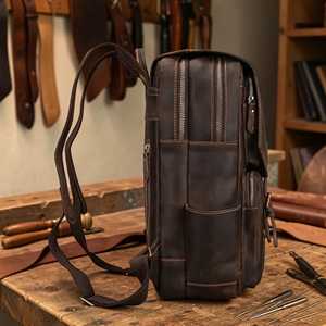 Mochila de Cuero Genuino Personalizada al por Mayor, Bolso para Portátil de Piel de Vaca Vintage para Hombre, Mochila de Viaje de Gran Capacidad Co LBK-0128 - Product Image 3