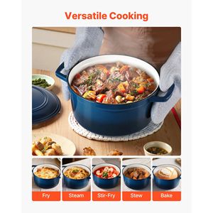 Pentola Olandese in Ghisa Smaltata da 6 Qt (5L) con Doppio Manico, Compatibile con Induzione, Utensile da Cucina Resistente - Product Image 6