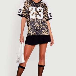 Maillot de football américain unisexe tendance 2026 à imprimé léopard, manches courtes, respirant, en maille, pour entraînement, fabricant OEM USA - Product Image 1