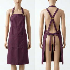 Delantales para mujer, material impermeable, diseño fácil de limpiar, ajuste cómodo, delantal de cocina para mujer, para cocinar, hornear, pintar, jardinería - Product Image 4