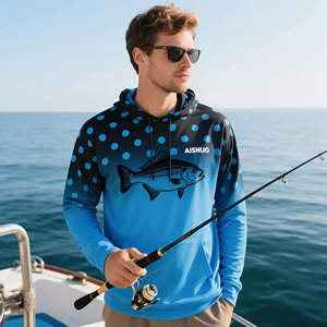 Vente en gros de sweat-shirts de pêche à manches longues avec impression camouflage par sublimation, protection UV, UPF50+, sweat-shirt de pêche à capuche - Product Image 4