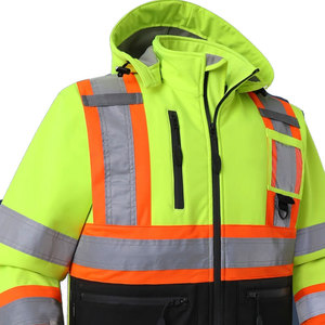 Veste de sécurité réfléchissante haute visibilité avec capuche, fermeture éclair et poches, vêtements de travail pour hommes - Product Image 2