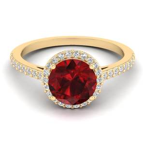 REYES ขายส่งแหวนเงินแท้ 925 ประดับมอสซาไนต์ทรงกลมคุณภาพสูง 1.75 กะรัต พร้อมพลอยโกเมน เครื่องประดับชั้นดี - Product Image 6