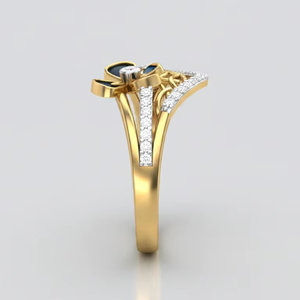 แหวนเพชรทรงวีประดับดอกไม้หรูหรา ทองคำแท้ รับรองโดย IGI สำหรับผู้หญิง เหมาะสำหรับงานหมั้น งานแต่งงาน ของขวัญวันครบรอบ - Product Image 4