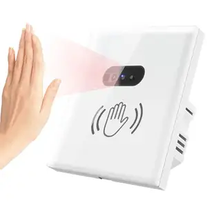 EU Infrared Wall Smart Light Switch No Need Touch IR Sensor Glass Screen Panel Infrared Human Body Detection Auto On Off