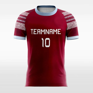 Maillot de football personnalisé sublimé pour homme, blanc, vert, rouge, imprimé géométrique, col en V, manches courtes, polyester respirant, taille adulte - Product Image 4