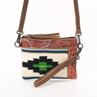   Handgefertigte Leder-Umhängetasche Woll-Durrie Crossbody-Tasche Boho Western Handtasche