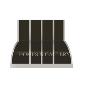 Hotte de cuisine de luxe Cheminée de four en acier inoxydable avec couvercle de hotte de cuisinière intelligente noir mat Hotte murale faite à la main - Product Image 2