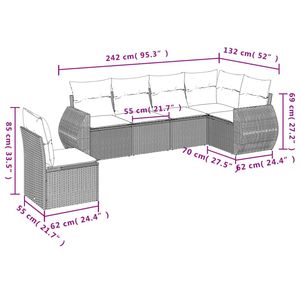 Ensemble de canapés de jardin noir et blanc crème - Product Image 3