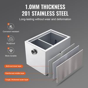 Trappola per Grasso in Acciaio Inox da 8 LBS per Cucine Commerciali, 2.8 GPM, con Ingresso Laterale per Lavello - Product Image 3