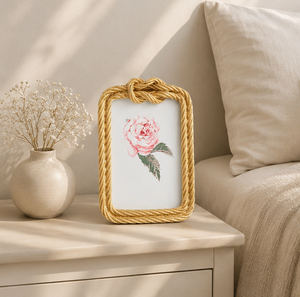 Cadre photo en or style moderne, design nœud torsadé de luxe, en métal et résine, pour décoration de table de mariage et de la maison - Product Image 4