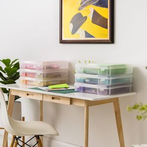 Set di 6 Contenitori Portatili in Plastica Spessa 30x30 cm per Carta da Scrapbooking; Scatole e Contenitori Durevoli e Pratici per l'Organizzazione - Product Image 5