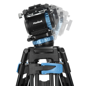 Manizek chuyên nghiệp nhiệm vụ nặng nề video máy ảnh Tripod đứng Kit te195 + bh509 đối trọng năng động Chất lỏng đầu vật liệu nhôm - Product Image 3