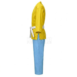 Kimono d'arts martiaux 100 % coton, doux, respirant, séchage rapide, léger, unisexe, pour entraînements quotidiens de karaté avec logo frontal - Product Image 3