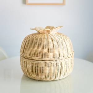 Lovely watermelon shaped storage <b>basket</b> bin hand <b>weaving</b> rattan <b>baskets</b> kids home decor bins - Product Image 2