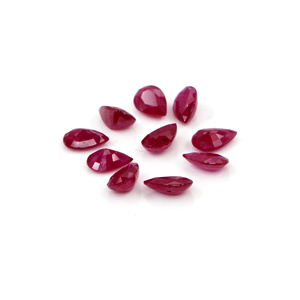 Rubis naturels non traités du Mozambique, formes poire calibrées 4x6mm, pierres précieuses de rubis naturelles facettées en vrac pour la fabrication de bijoux, prêtes à l'emploi - Product Image 3