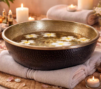Bol de pédicure en cuivre pur sur mesure, martelé à la main, pour salon de beauté et centre de bien-être, vente en gros de bols de pédicure en métal pour spa