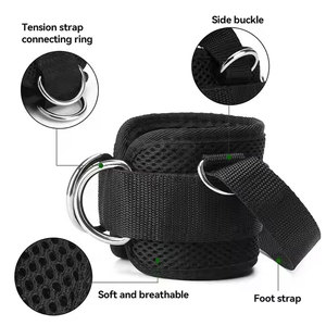 สายรัดข้อเท้าสำหรับออกกำลังกายในยิม รองรับการออกกำลังกายด้วยเครื่องเคเบิลได้อย่างแข็งแรง สวมใส่สบาย ปรับได้ ทนทาน ใช้ได้ทุกวัน - Product Image 3