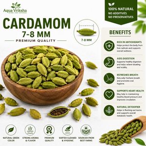 AQUA VRIKSHA Premium 7-8 mm Green Cardamom | Whole Elaichi | Natural Export Quality Indian Spice - Product Image 5
