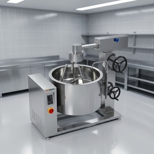 Olla de vapor rotativa por inducción con camisa térmica Amicook 380V/440V, modelo Amicook, robusta, higiénica, comercial, compacta, moderna, para cocinar y freír. - Product Image 4