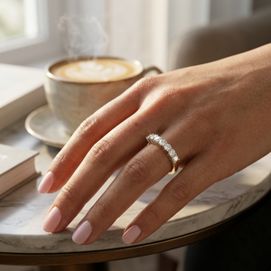 Bague en cluster de diamants de laboratoire RIZTA JEWELS en or rose 14 carats, luxe pour femme, 0,98 ct, certifiée, pour usage quotidien, OEM ODM, vente en gros - Product Image 5