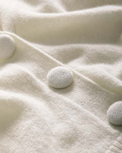 Cream <b>Short</b> <b>Sleeve</b> V-Neck <b>Cardigan</b> Solid Color Men's Regular Fit Spring Knit Sweater Button Closure - Product Image 3