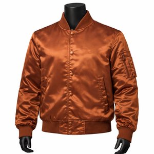 Chaquetas Varsity de Seda Satinada de Moda, Venta al Por Mayor, Impermeables, con Logotipo Personalizado, Chaqueta de Seda Satinada para Hombre - Product Image 1