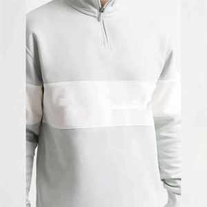 เสื้อสเวตเชิ้ตผู้ชายแบบสวมใส่สบายทรงหลวม คอตั้ง แขนเสื้อแบบดรอปโชว์เดอร์ ผ้าฝ้ายเรียบ ซิปครึ่งตัว รุ่นปี 2026 - Product Image 6