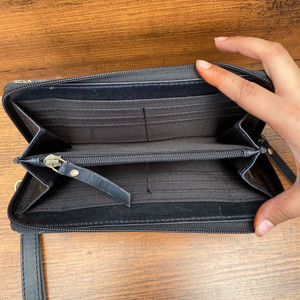 กระเป๋าสตางค์หนังวัวมีซิปปิดแบบใหม่สำหรับผู้หญิง2025สายคล้องข้อมือหนังแท้ความจุเยอะ - Product Image 6