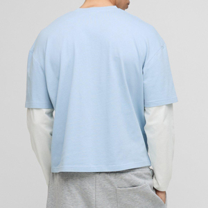เสื้อยืดผู้ชายคุณภาพสูงแบบเรียบ 230gsm ไซส์ใหญ่พิเศษ เสื้อยืดผ้าฝ้ายหนา 300gsm สำหรับผู้ชาย พร้อมลายกราฟิก - Product Image 3