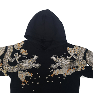 เสื้อฮู้ดดี้ปักลายมังกรสีดำสำหรับผู้ชาย ทรงปกติ ผ้าฟลีซ ระบายอากาศได้ดี กันน้ำ มีกระเป๋า ลายเรียบ สไตล์ใหม่ เสื้อกันหนาวสำหรับฤดูใบไม้ร่วง - Product Image 3
