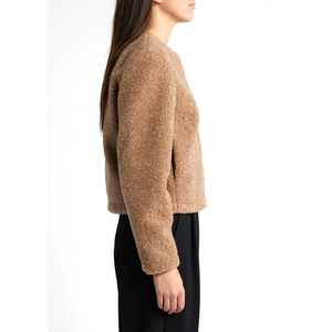 <b>Women</b> Oversized Sherpa Fleece <b>Jacket</b> Full Zip <b>Teddy</b> Coat Winter Casual Streetwear Custom OEM Wholesale Factory - Product Image 3