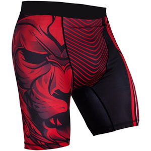Pantalones Cortos de Compresión para Hombre, Estampado de Tigre Rojo, Spandex y Poliéster, Secado Rápido, Deportivos, Cintura Media, Cierre Elástico - Product Image 1