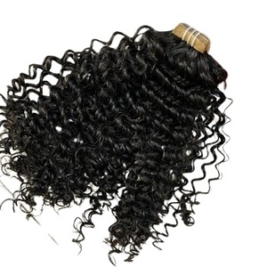 Extensiones de cabello brasileño Remy virgen 100% más vendidas, cinta alineada para cutículas, cabello ondulado, rizo profundo, rizado birmano Natural, 30 pulgadas - Product Image 1