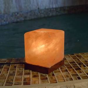 Natural Himalayan Pink Rock Salt Square Cube Lamp Decorative Minimalist Centerpiece - Product Image 5