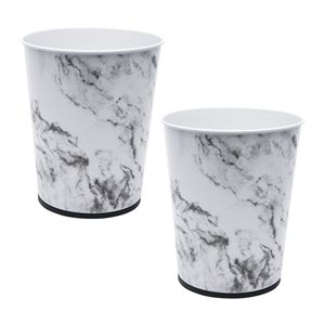 Set di 2 Cestini per Rifiuti Smart Pop-Up Sottili in Marmo per Uso Interno - Product Image 1