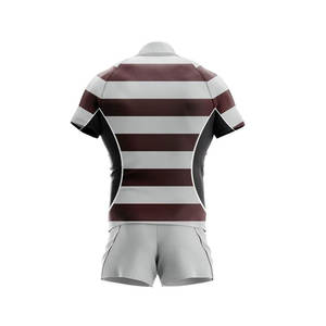 Tenues de rugby unisexes, fabrication OEM, haute qualité, sublimation, logo personnalisé, respirant, séchage rapide, 100% polyester, personnalisable pour équipe. - Product Image 3