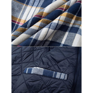 Unisex Hooded Gradient Color <b>Flannel</b> Shirt <b>Jacket</b> Quilted Lined Sherpa Shacket Winter Coat Rhinestone Digital Eco-Friendly - Product Image 4