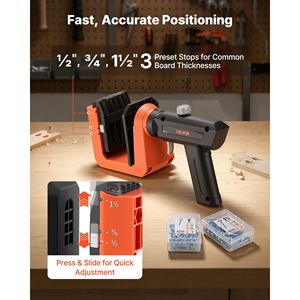 Kit per Fori a Soffietto con Maniglia Girevole a 360 Gradi Regolabile, 260 Viti, Misure 1/2" 3/4" 1-1/2", Sistema C-Clamp per Lavorazione del Legno - Product Image 2